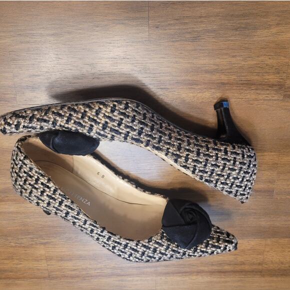 VTG Ramon Tenza 90s Y2K Kitten Heels Black Tan Pointed Toe Size 6B GUC - Picture 6 of 9